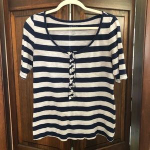 Old Navy Striped Quarter Sleeve Top Blouse